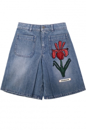 Patched denim shorts, zdjęcie 1 Patched denim shorts od Gucci Kids